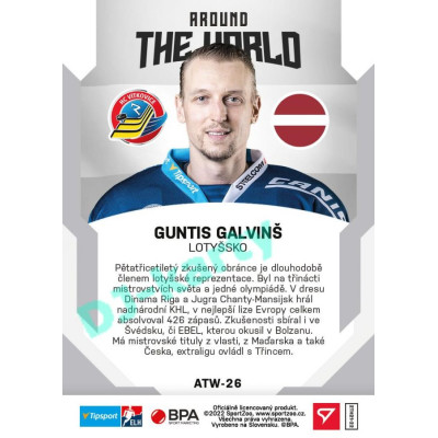 2021/22 Sportzoo TIPSPORT ELH 2. série #ATW-26 Guntis Galvinš Around The World