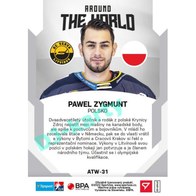 2021/22 Sportzoo TIPSPORT ELH 2. série #ATW-31 Pawel Zygmunt Around The World
