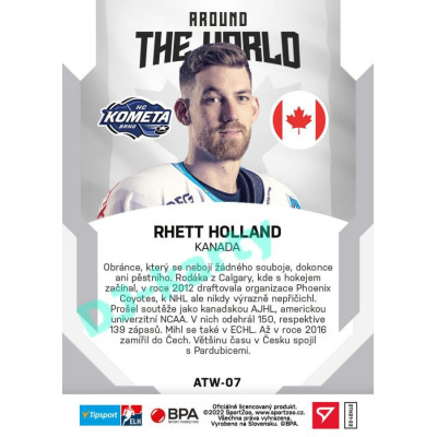 2021/22 Sportzoo TIPSPORT ELH 2. série #ATW-07 Rhett Holland Around The World