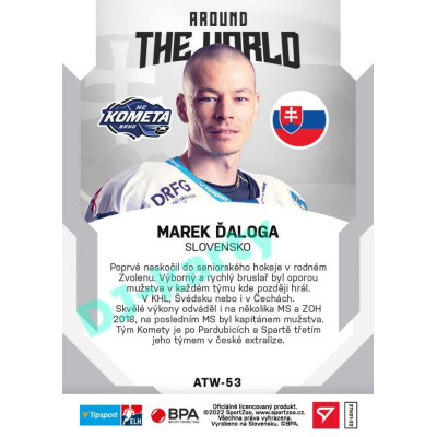2021/22 Sportzoo TIPSPORT ELH 2. série #ATW-53 Marek Ďaloga Around The World
