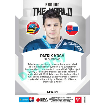 2021/22 Sportzoo TIPSPORT ELH 2. série #ATW-61 Patrik Koch Around The World