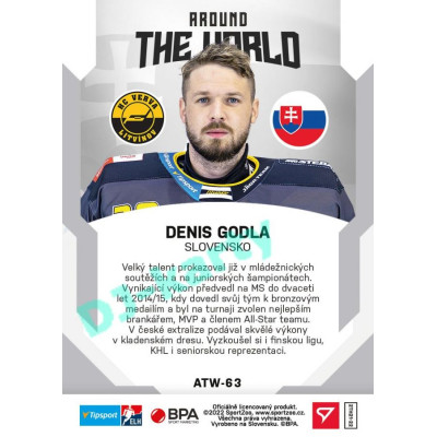 2021/22 Sportzoo TIPSPORT ELH 2. série #ATW-63 Denis Godla Around The World