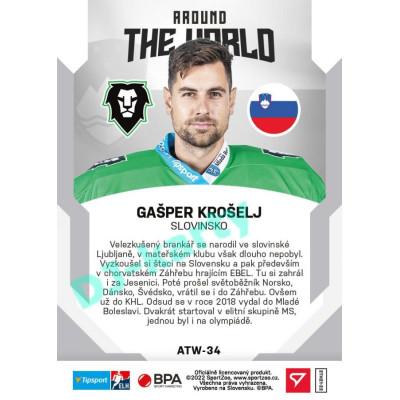 2021/22 Sportzoo TIPSPORT ELH 2. série #ATW-34 Gašper Krošelj Around The World