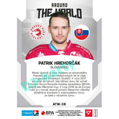 2021/22 Sportzoo TIPSPORT ELH 2. série #ATW-38 Patrik Hrehorčák Around The World