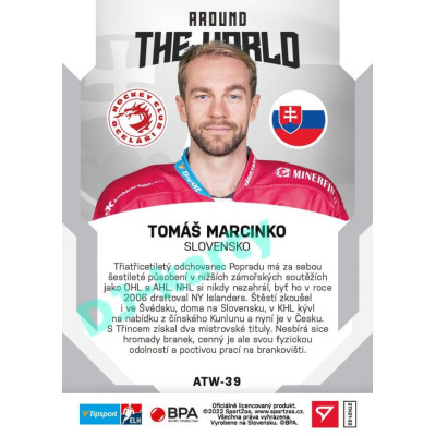 2021/22 Sportzoo TIPSPORT ELH 2. série #ATW-39 Tomáš Marcinko Around The World