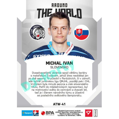 2021/22 Sportzoo TIPSPORT ELH 2. série #ATW-41 Michal Ivan Around The World