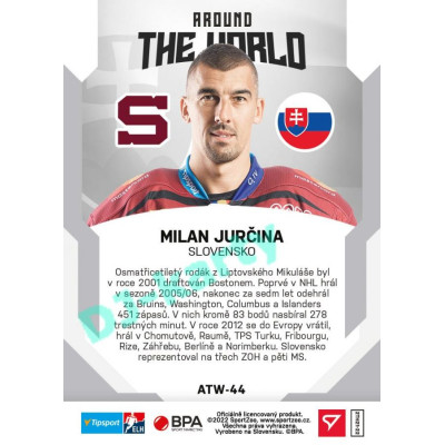 2021/22 Sportzoo TIPSPORT ELH 2. série #ATW-44 Milan Jurčina Around The World