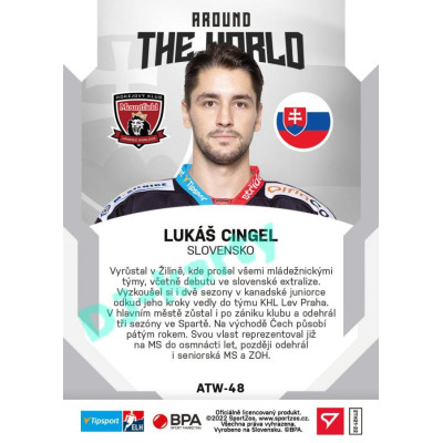 2021/22 Sportzoo TIPSPORT ELH 2. série #ATW-48 Lukáš Cingel Around The World