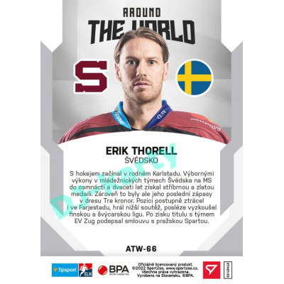 2021/22 Sportzoo TIPSPORT ELH 2. série #ATW-66 Erik Thorell Around The World