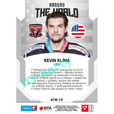 2021/22 Sportzoo TIPSPORT ELH 2. série #ATW-70 Kevin Klíma Around The World