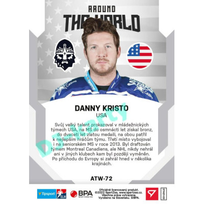 2021/22 Sportzoo TIPSPORT ELH 2. série #ATW-72 Danny Kristo Around The World