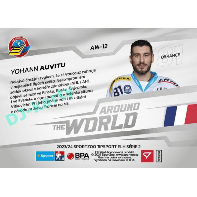 2023/24 Sportzoo ELH 2. serie #AW-12 Yohann Auvitu Around The World