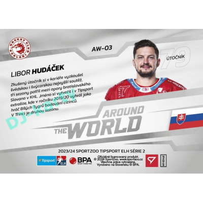2023/24 Sportzoo ELH 2. serie #AW-03 Libor Hudáček Around The World