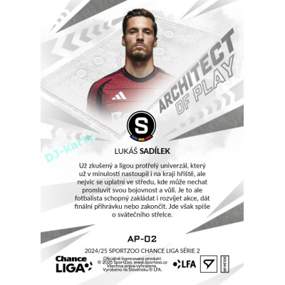 2024/25 Sportzoo Chance Liga 2. série #AP-02 Lukáš Sadílek Achitects of play