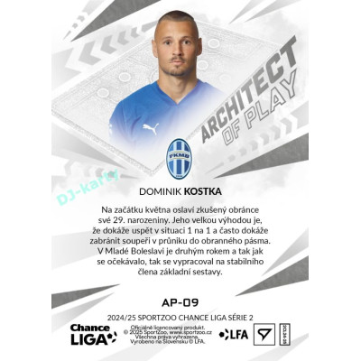 2024/25 Sportzoo Chance Liga 2. série #AP-09 Dominik Kostka Achitects of Play