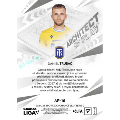 2024/25 Sportzoo Chance Liga 2. série #AP-16 Daniel Trubač Achitects of Play