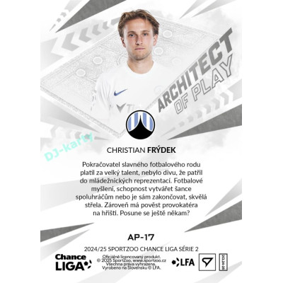 2024/25 Sportzoo Chance Liga 2. série #AP-17 Christian Frýdek Achitects of Play
