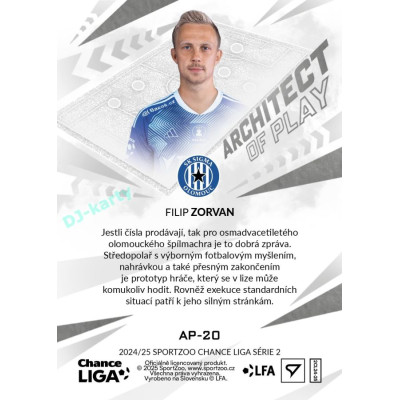 2024/25 Sportzoo Chance Liga 2. série #AP-20 Filip Zorvan Achitects of Play