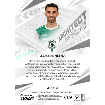 2024/25 Sportzoo Chance Liga 2. série #AP-22 Sebastian Nebyla Achitects of Play