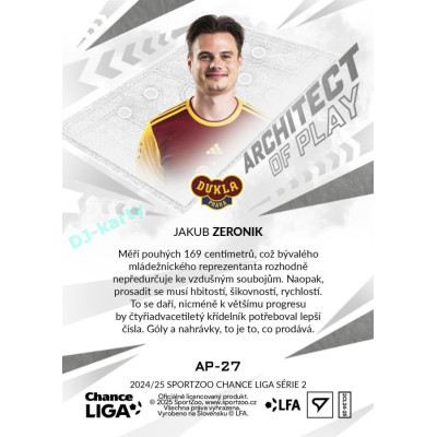 2024/25 Sportzoo Chance Liga 2. série #AP-27 Jakub Zeronik Achitects of Play