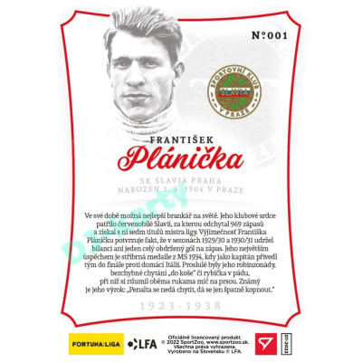 2023 Sportzoo Dekády fotbalové ligy #N-001 František Plánička