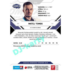 2021/22 Sportzoo TIPSPORT ELH #110 Matej Tomek