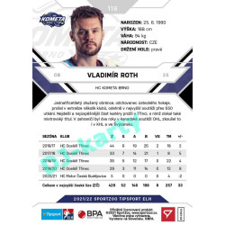 2021/22 Sportzoo TIPSPORT ELH #116 Vladimír Roth