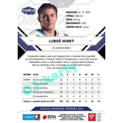 2021/22 Sportzoo TIPSPORT ELH #119 Luboš Horký