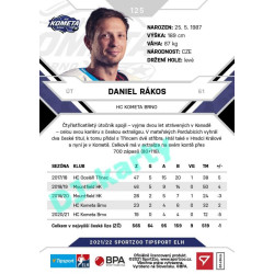 2021/22 Sportzoo TIPSPORT ELH #125 Daniel Rákos