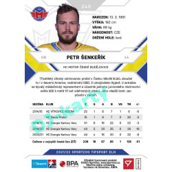 2021/22 Sportzoo TIPSPORT ELH #240 Petr Šenkeřík
