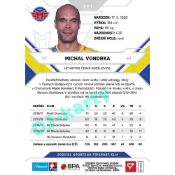 2021/22 Sportzoo TIPSPORT ELH #251 Michal Vondrka