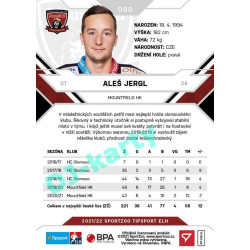 2021/22 Sportzoo TIPSPORT ELH #080 Aleš Jergl
