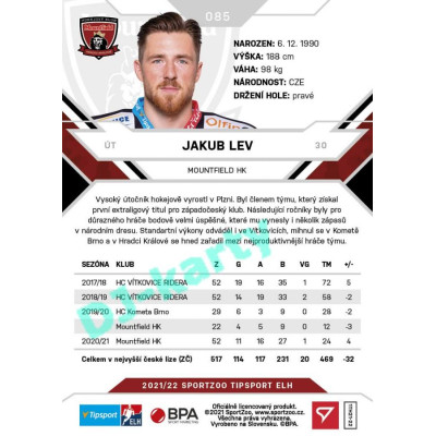 2021/22 Sportzoo TIPSPORT ELH #085 Jakub Lev