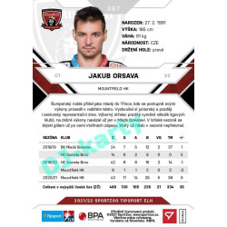 2021/22 Sportzoo TIPSPORT ELH #087 Jakub Orsava
