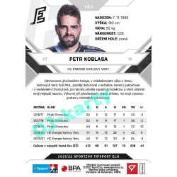 2021/22 Sportzoo TIPSPORT ELH #194 Petr Koblasa