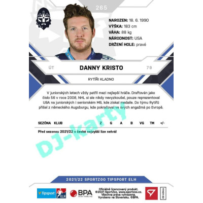 2021/22 Sportzoo TIPSPORT ELH #265 Danny Kristo
