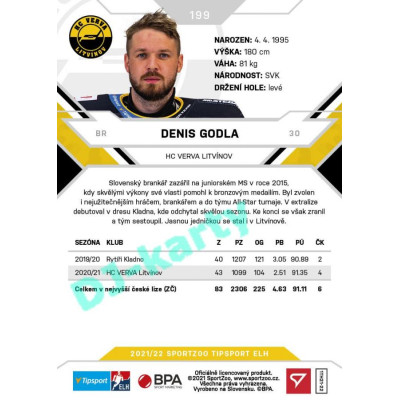 2021/22 Sportzoo TIPSPORT ELH #199 Denis Godla