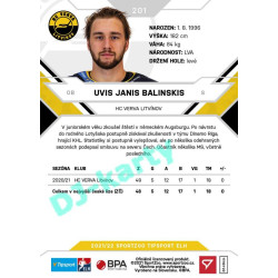 2021/22 Sportzoo TIPSPORT ELH #201 Uvis Janis Balinskis