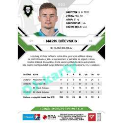 2021/22 Sportzoo TIPSPORT ELH #063 Maris Bičevskis