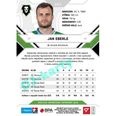 2021/22 Sportzoo TIPSPORT ELH #065 Jan Eberle