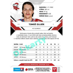 2021/22 Sportzoo TIPSPORT ELH #130 Tomáš Dujsík