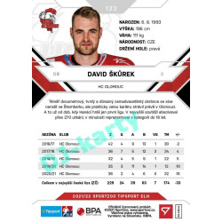 2021/22 Sportzoo TIPSPORT ELH #133 David Škůrek