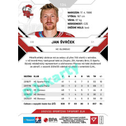 2021/22 Sportzoo TIPSPORT ELH #134 Jan Švrček