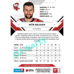 2021/22 Sportzoo TIPSPORT ELH #138 Petr Kolouch