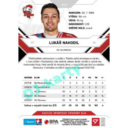 2021/22 Sportzoo TIPSPORT ELH #141 Lukáš Nahodil