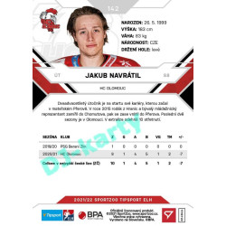 2021/22 Sportzoo TIPSPORT ELH #142 Jakub Navrátil