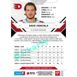 2021/22 Sportzoo TIPSPORT ELH #101 David Cienciala