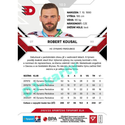 2021/22 Sportzoo TIPSPORT ELH #103 Robert Kousal