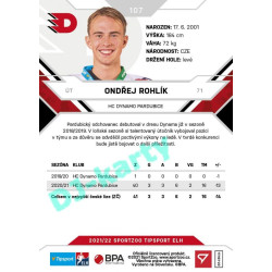 2021/22 Sportzoo TIPSPORT ELH #107 Ondřej Rohlík