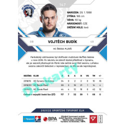 2021/22 Sportzoo TIPSPORT ELH #147 Vojtěch Budík